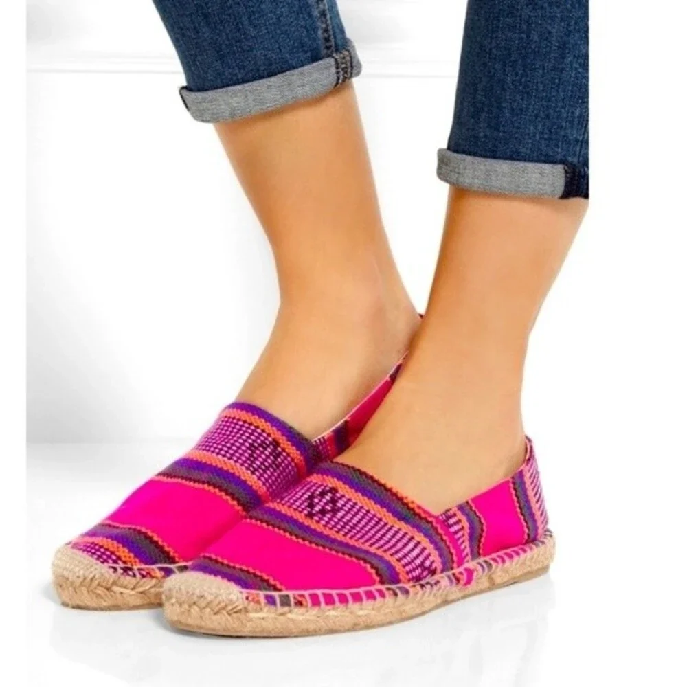 J.CREW Woven Canvas Espadrilles in Pink 10